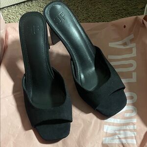 Women's Black Heeled Sandals